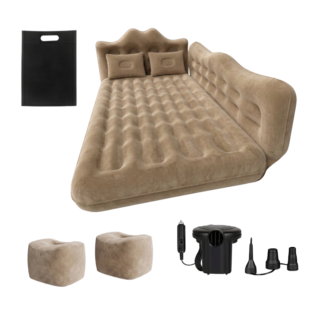 Car Back Seat Inflatable Sleeping Pad with 12V Pump and Pillows