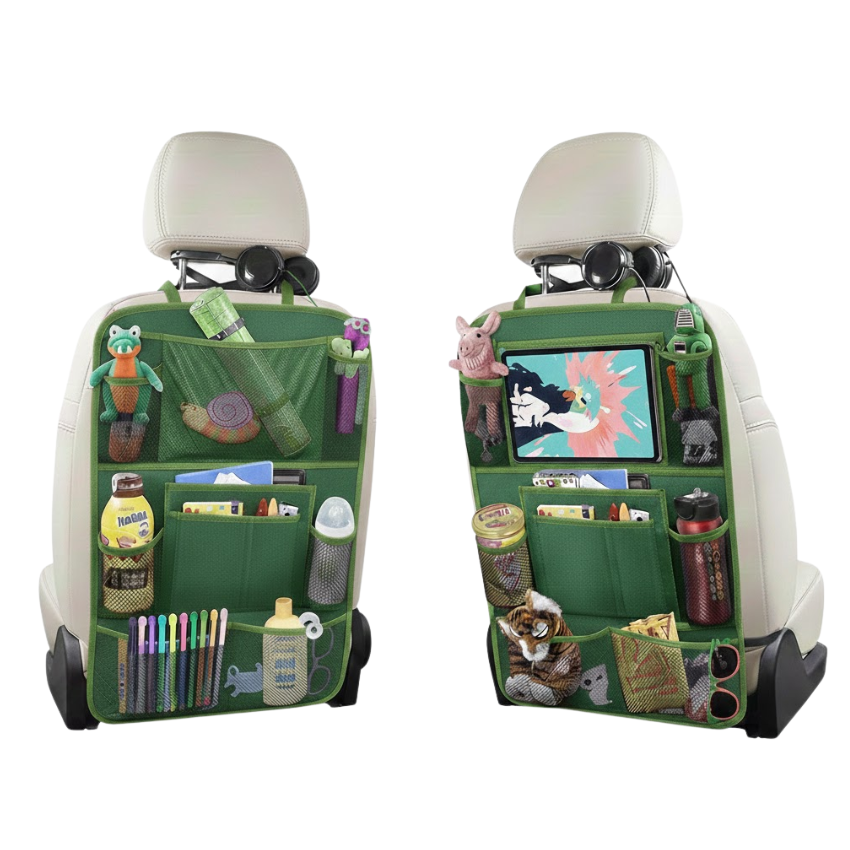 Car Backseat Organizer with 10 Inch Tablet Holder 2 Pack Set