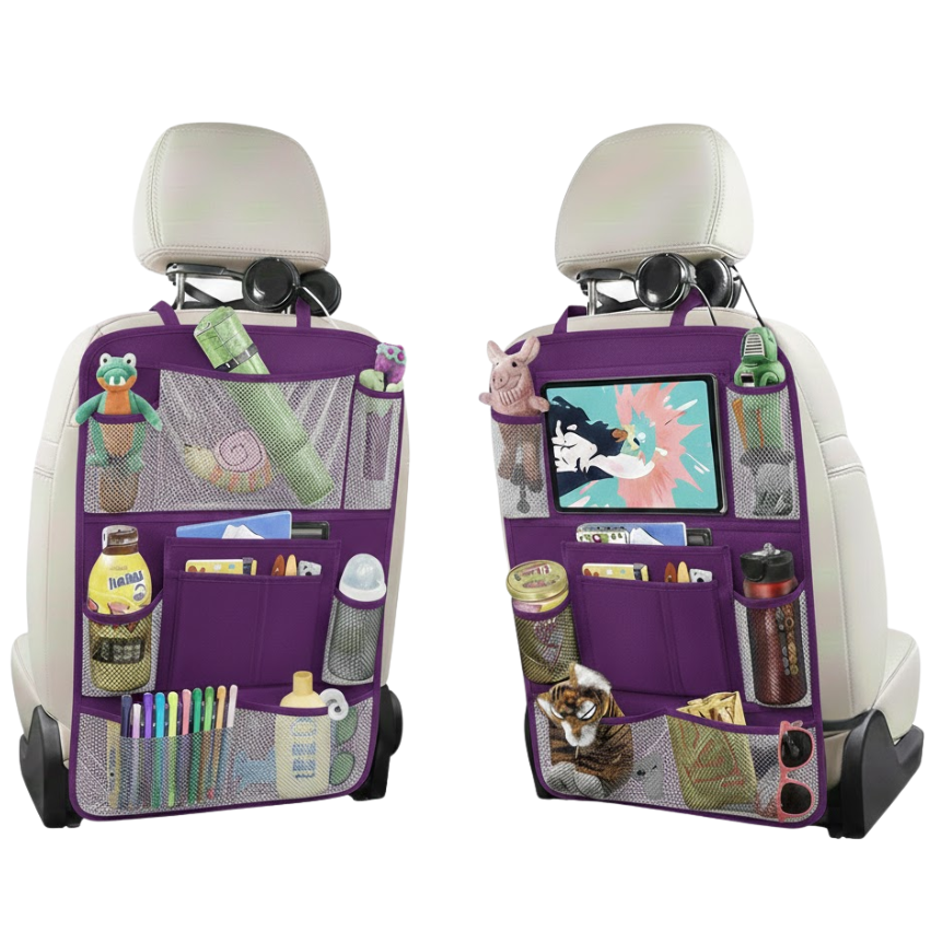 Car Backseat Organizer with 10 Inch Tablet Holder 2 Pack Set