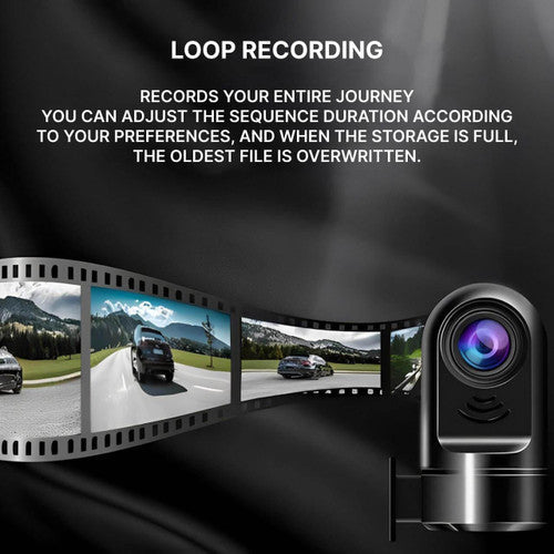 Vehicle Dash Camera AI Parking Alerts, GPS Tracking, Night Recording