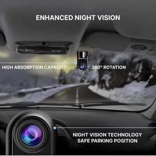 Vehicle Dash Camera AI Parking Alerts, GPS Tracking, Night Recording