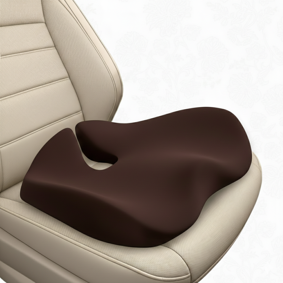 Car Seat Cushion with Anti-Slip Base and Removable Cotton Cover