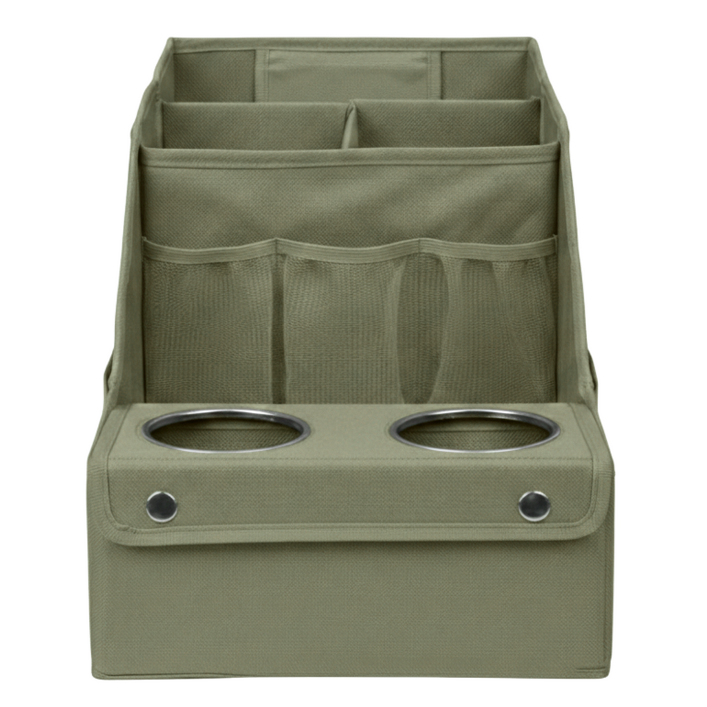 Car Seat Organizer with Storage Compartments & 2 Cup Holders