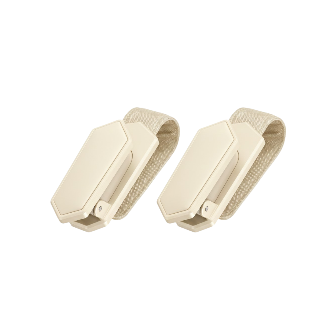 Car Sun Visor Sunglass Holder Clip 2 Pack Spring Clamp Silicone Padded
