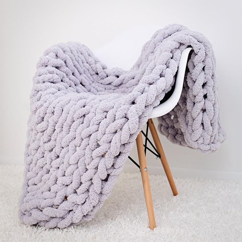 Chunky Cable Knit Throw Decorative Warm Home Blanket