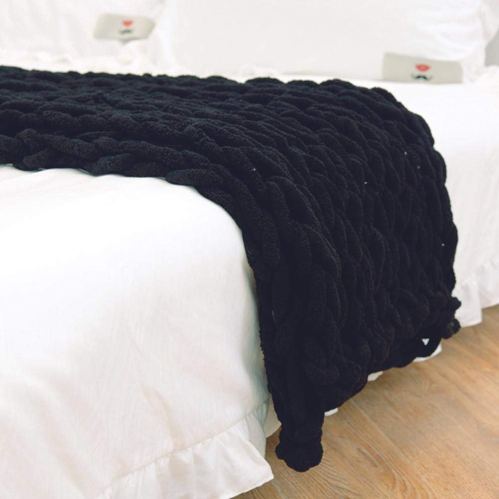 Chunky Cable Knit Throw Decorative Warm Home Blanket
