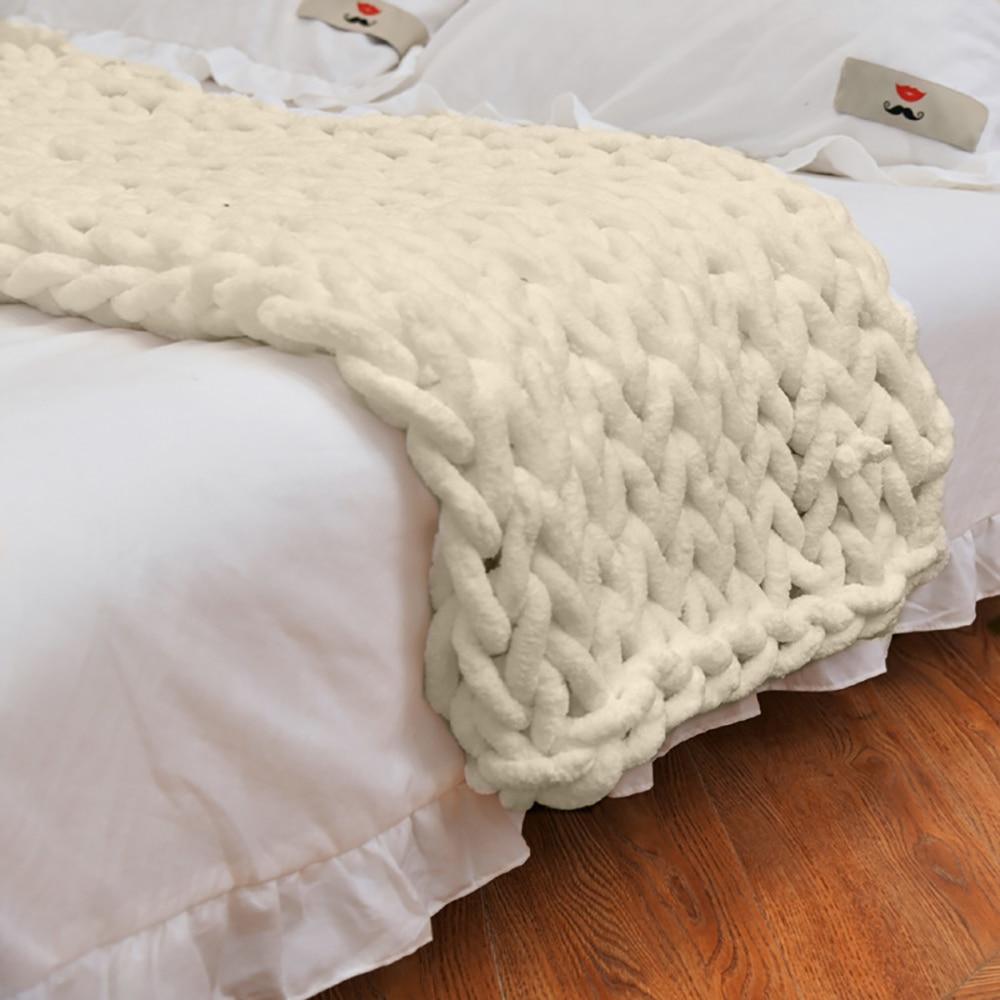 Chunky Cable Knit Throw Decorative Warm Home Blanket