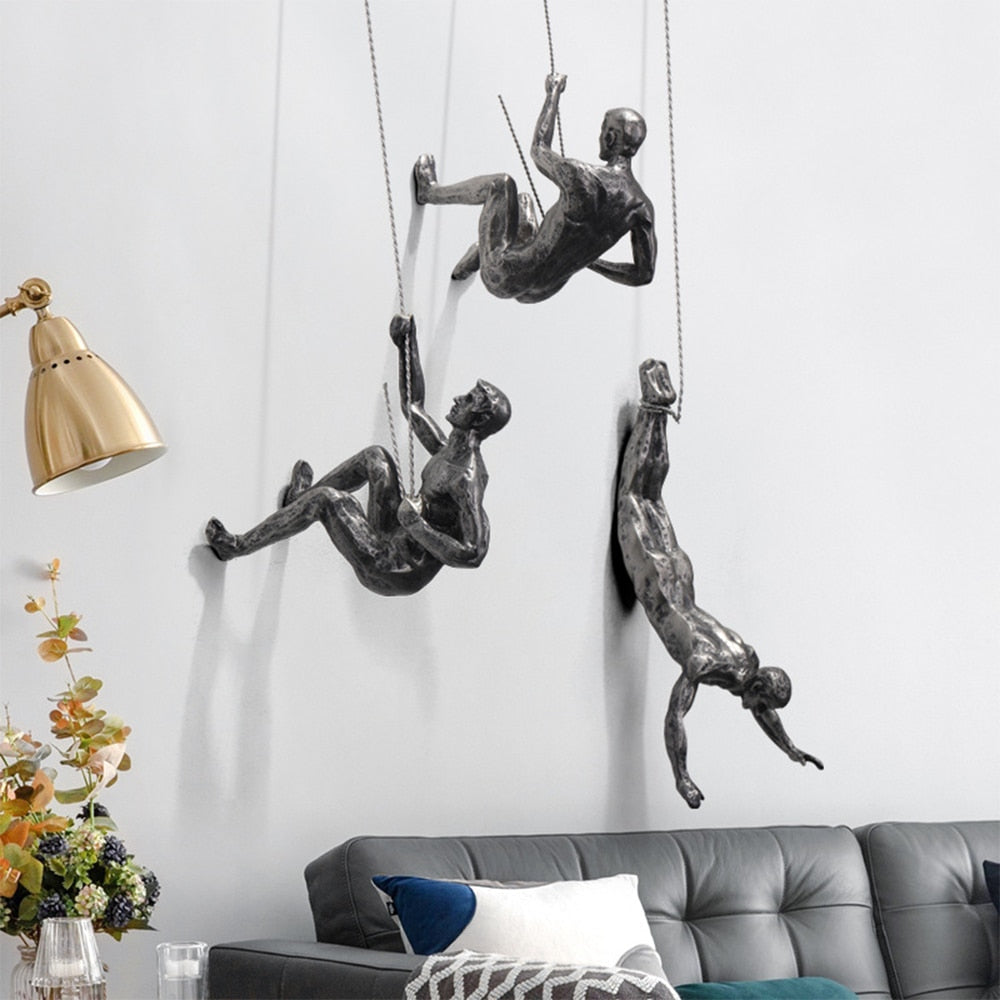 Abstract Climbing Figure Wall Decor Modern Decorative Wall Accent