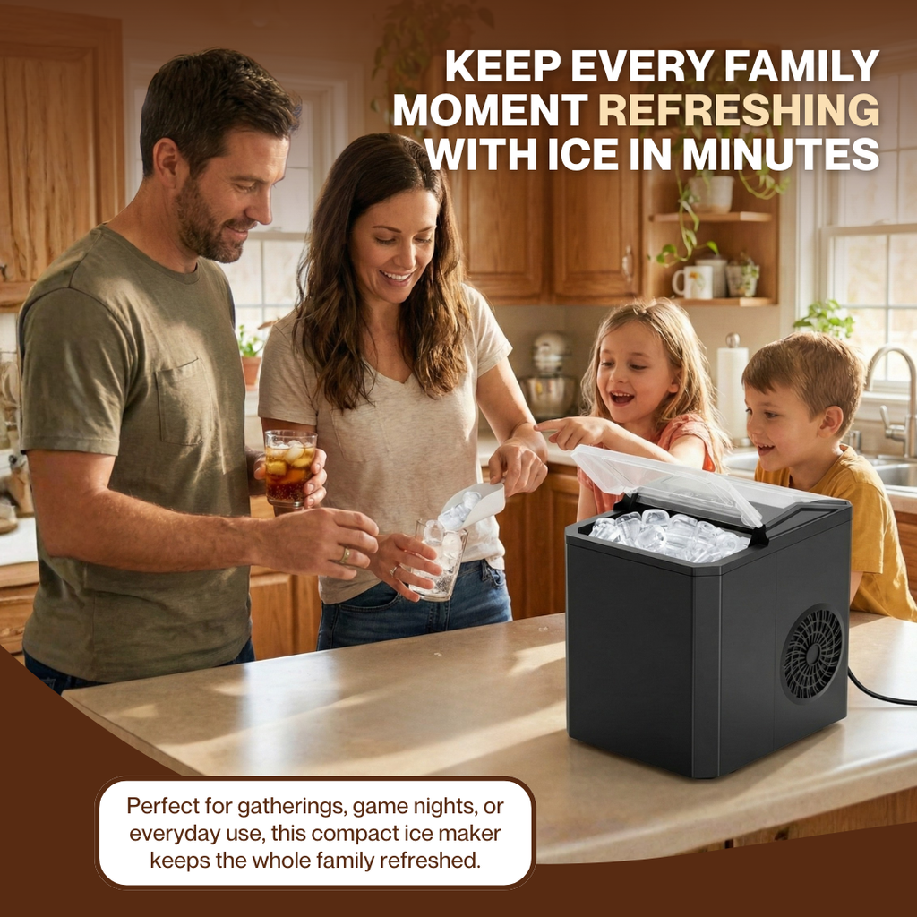 Countertop Ice Maker with 2 Cube Sizes, 26.5 lbs Daily Capacity