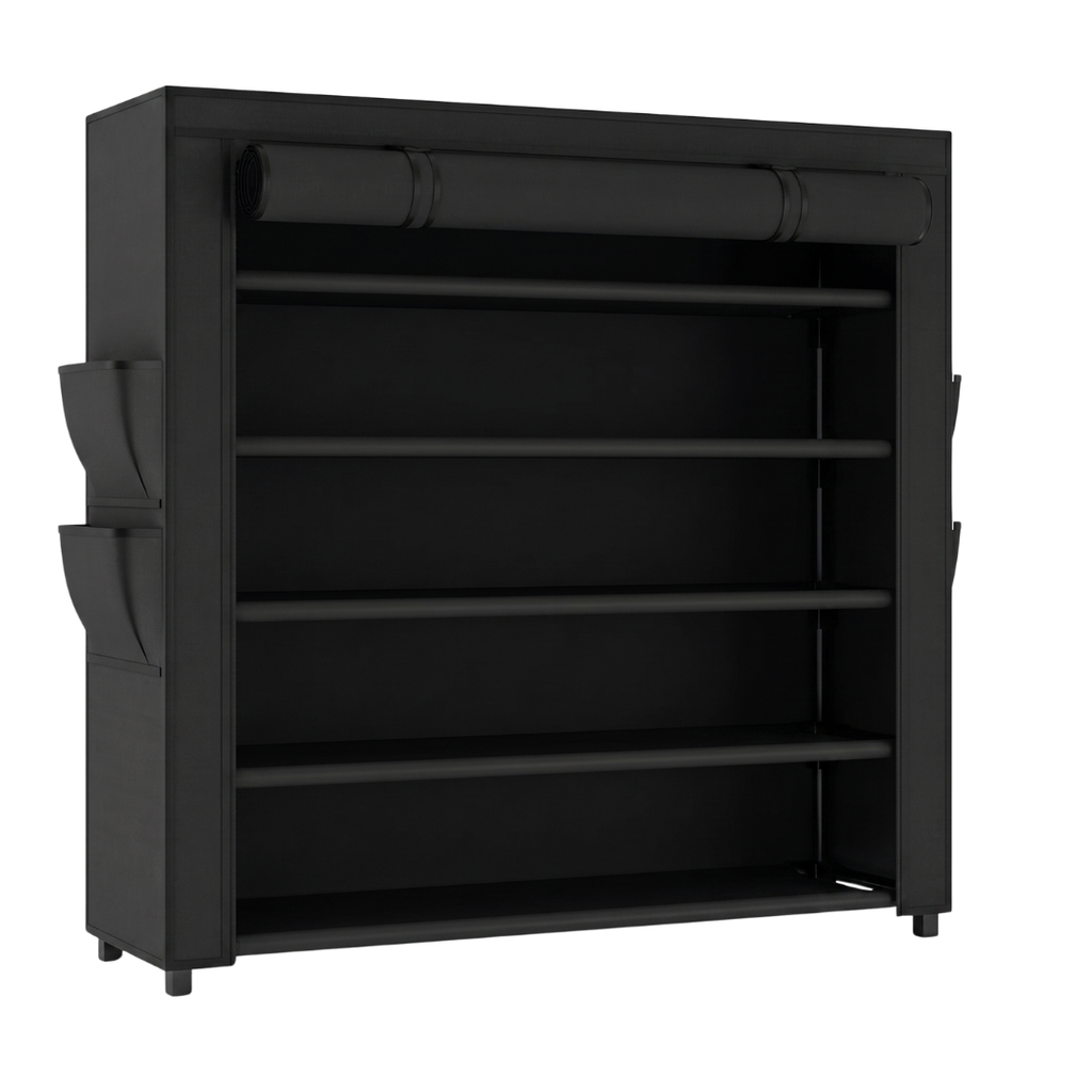 Covered 5 Tier Shoe Rack Storage Organizer for Closet Entryway