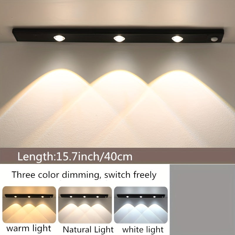 LED Motion Sensor Strip Light Wireless Rechargeable Cabinet Lighting