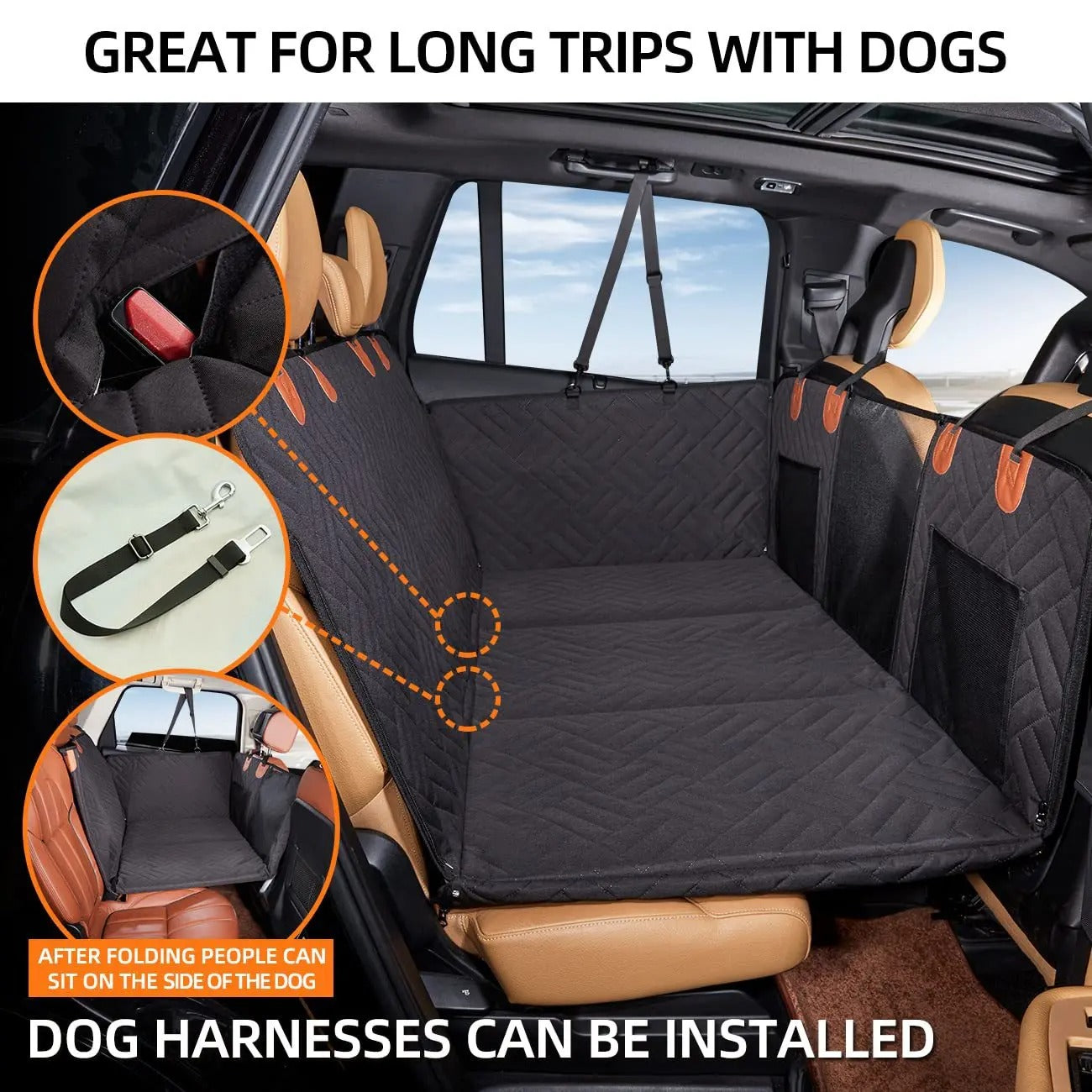 Dog Car Backseat Extender Rear Seat Bridge Support