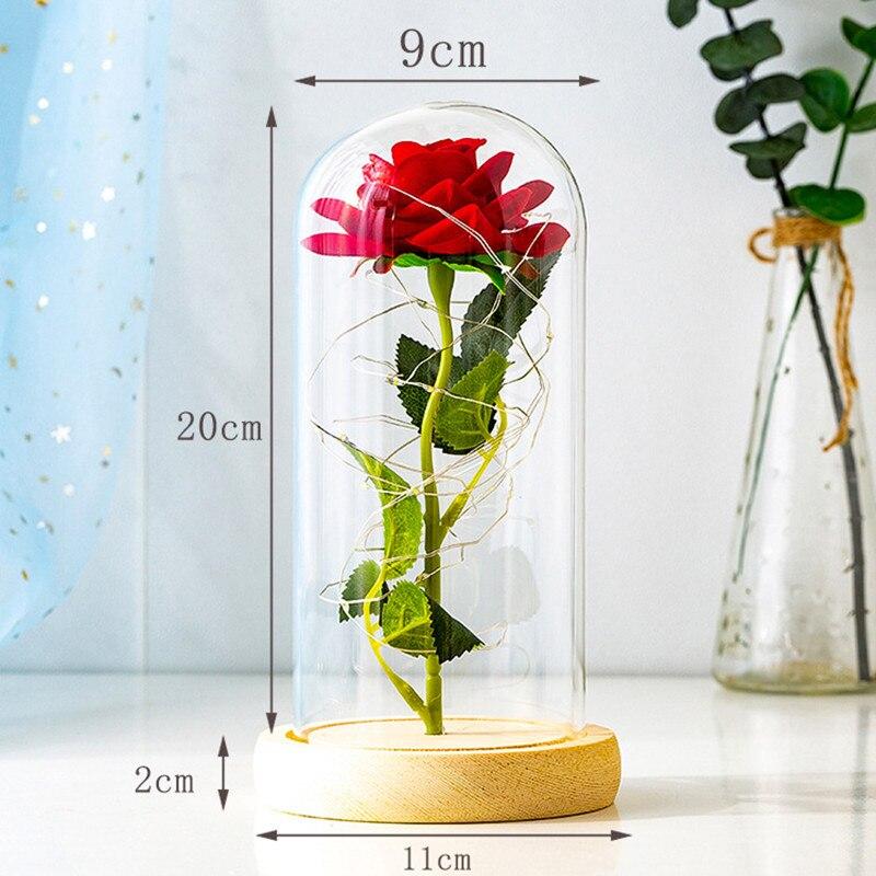 Light Up Rose Decoration LED Dome Table Display