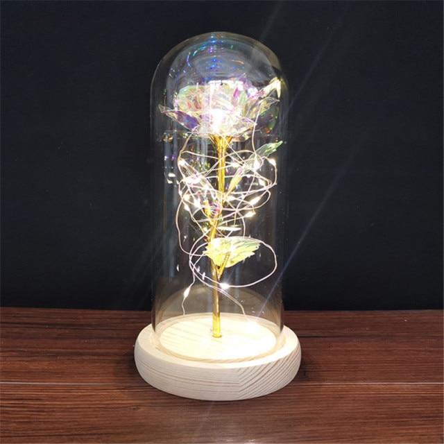 Light Up Rose Decoration LED Dome Table Display
