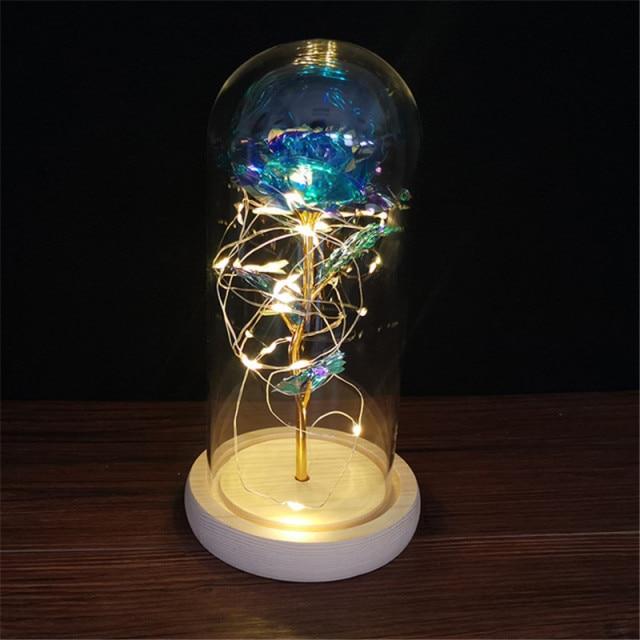 Light Up Rose Decoration LED Dome Table Display