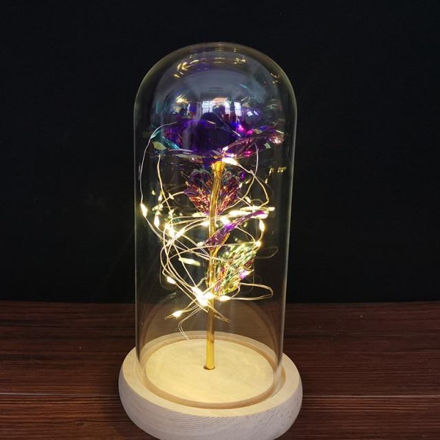 Light Up Rose Decoration LED Dome Table Display