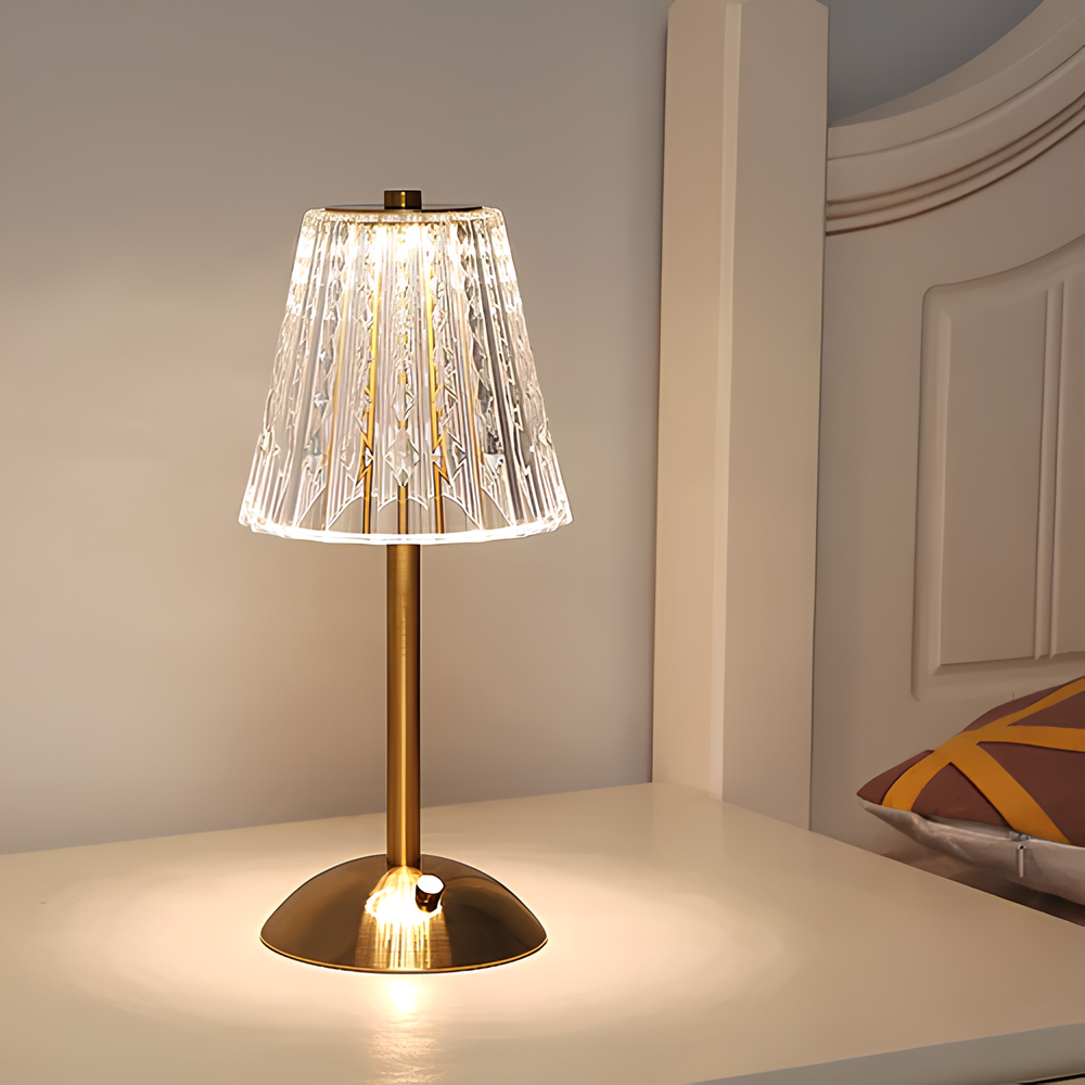 Rechargeable Crystal Touch Table Lamp Portable LED Mood Light