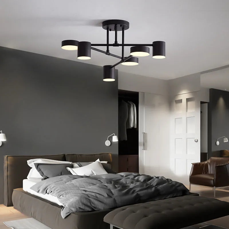 Geometric 6-Light Ceiling Light Adjustable Lighting for Living Rooms