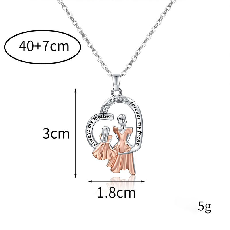 Mother Daughter Heart Pendant Necklace A Mother's Day Gift