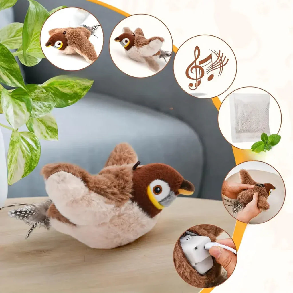 Interactive Flapping Bird Toy for Cats Motion-Responsive Play Toy