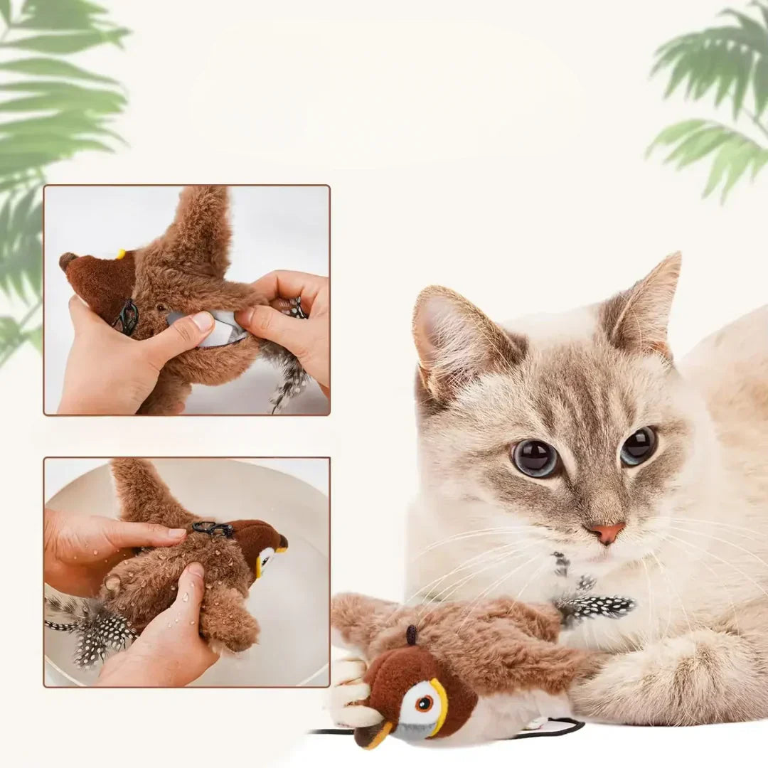 Interactive Flapping Bird Toy for Cats Motion-Responsive Play Toy
