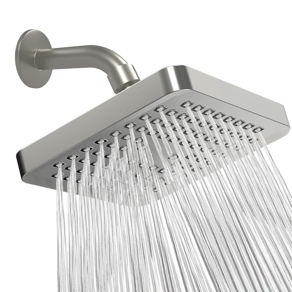 High Pressure Rainfall Shower Head Adjustable Swivel for Full Coverage