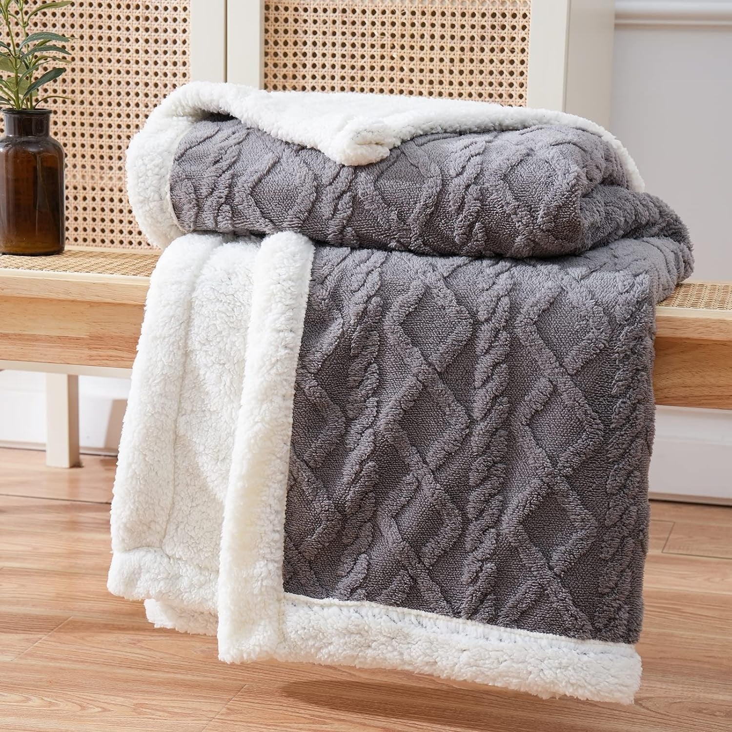 Reversible Throw Blanket for All Season Home Use