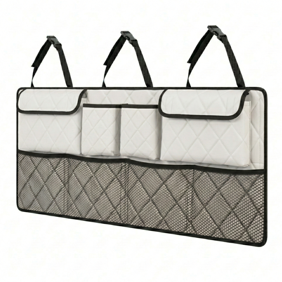 Large Backseat Hanging Trunk Organizer 42 Inch with 8 Compartments