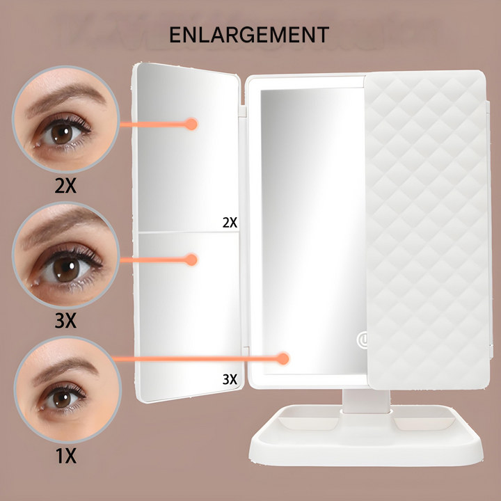 LED Makeup Mirror Triple Light Modes with Adjustable Viewing Angle