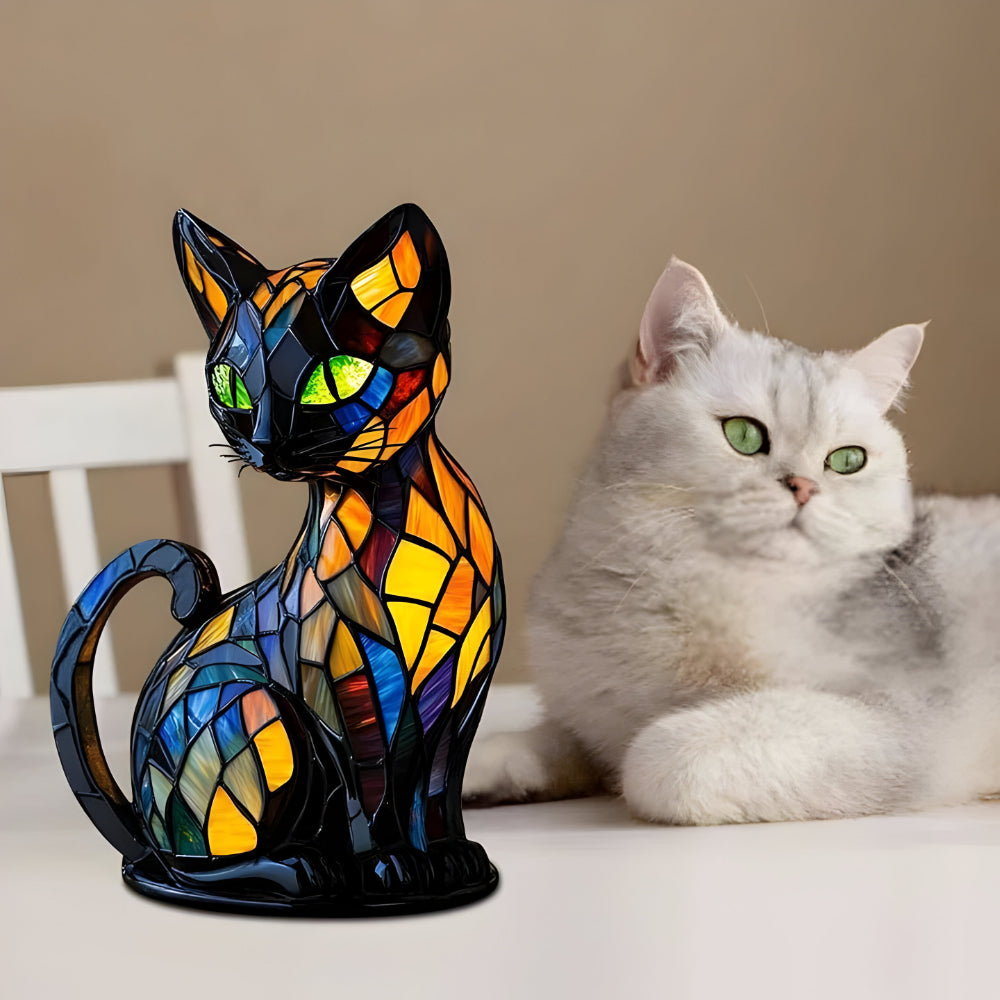 Decorative Cat Desk Lamp with Colour Changing Light Compact Accent Lamp