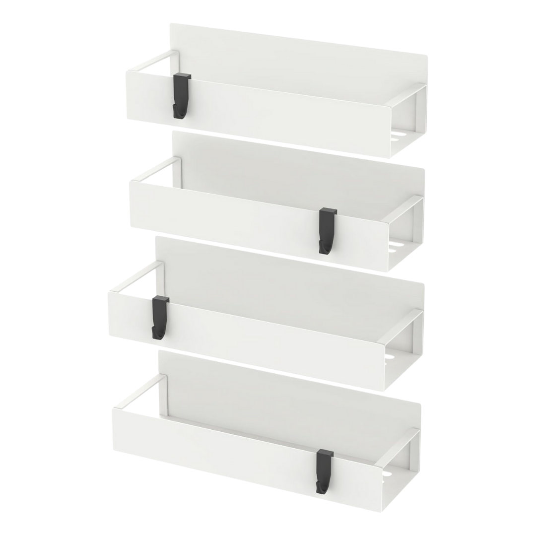 Magnetic 4-Tier Metal Spice Rack Organizer for Refrigerator