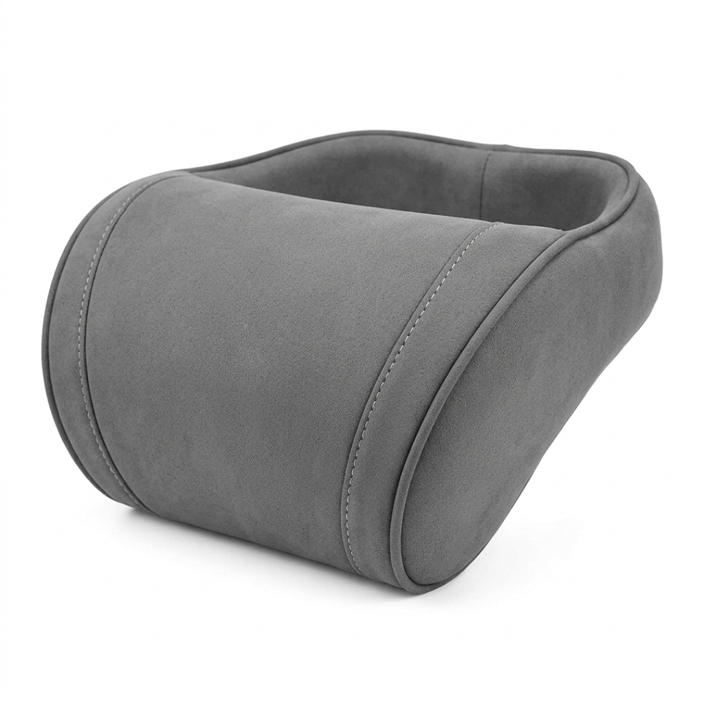 Memory Foam Car Neck Pillow With Removable Leather Cover, Headrest Pad