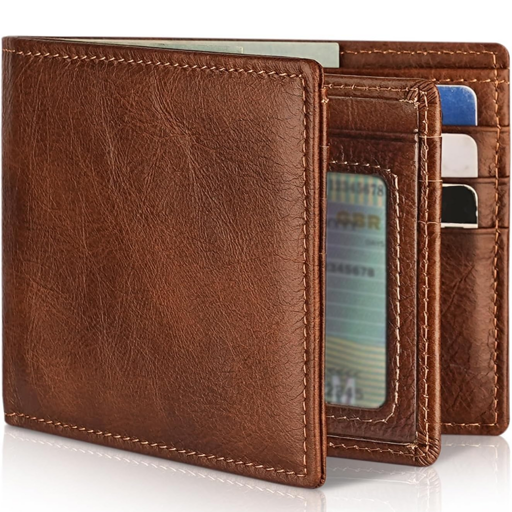 Men’s Compact Bifold Wallet with RFID Blocking and Card Slots