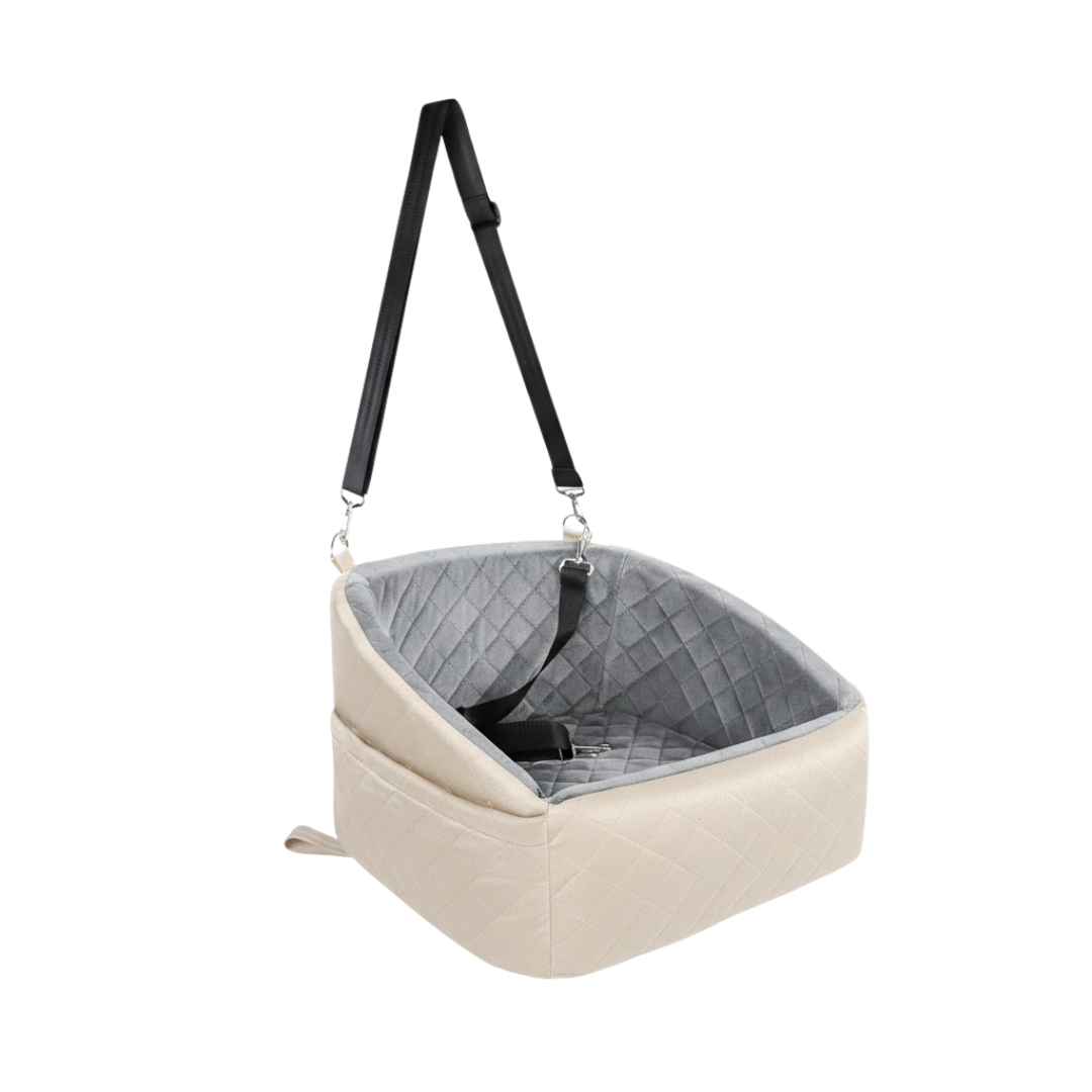Pet Car Booster Seat 30 lb Oxford with Straps and Side Pockets