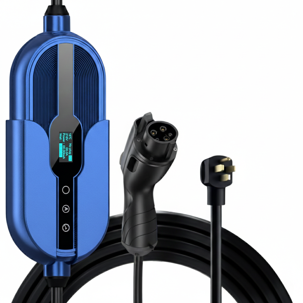 Portable 32A Level 2 EV Charger 240V NEMA 14-50 J1772 25ft Cable