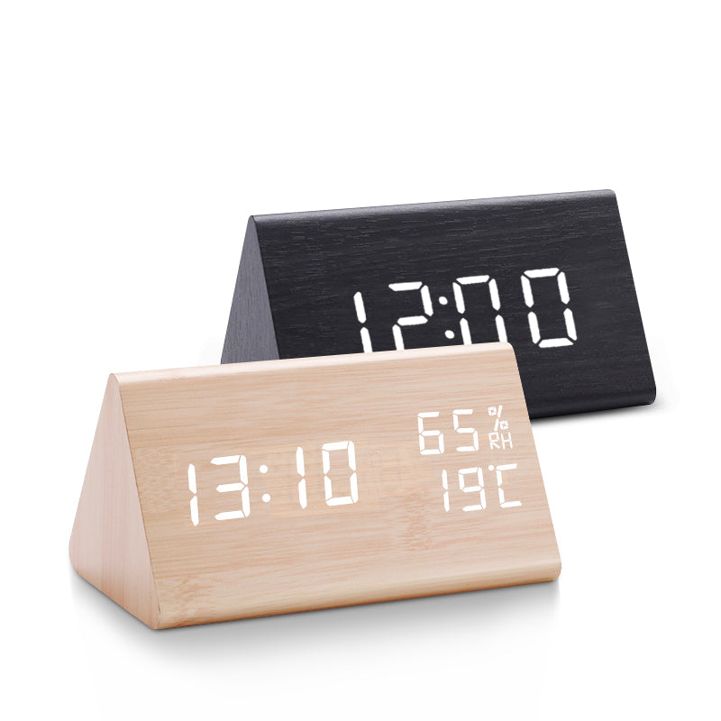 Digital LED Alarm Clock with Temperature Display and Multiple Alarms
