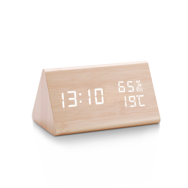 Digital LED Alarm Clock with Temperature Display and Multiple Alarms