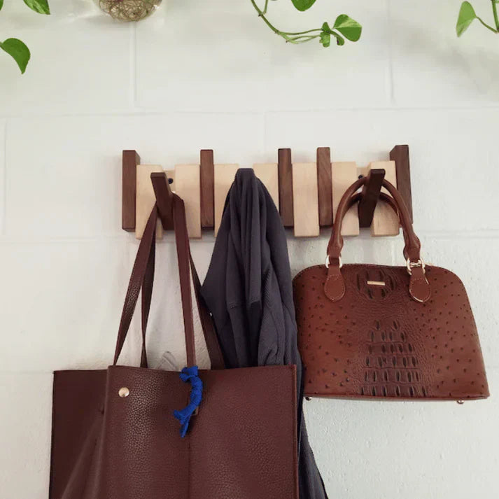 Piano-Style Wall Coat Rack Compact Hanging Storage for Home