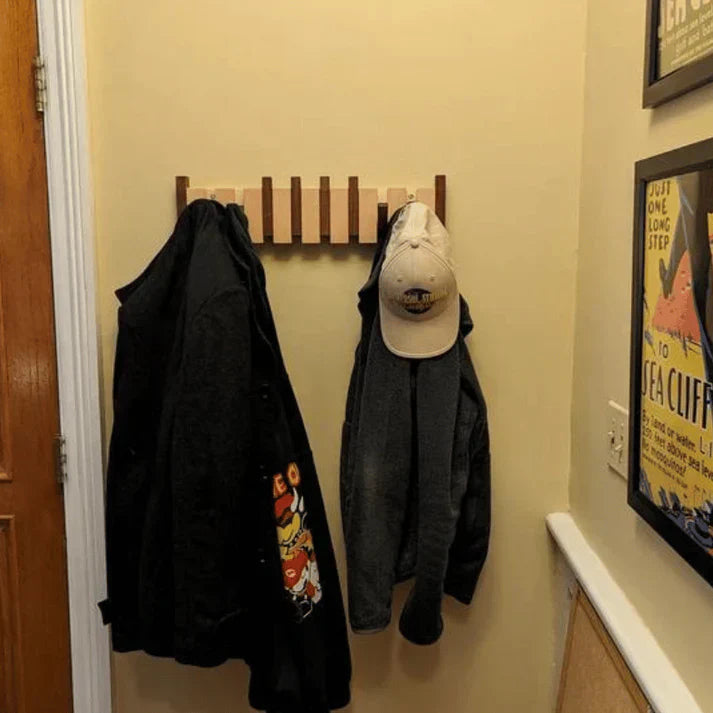 Piano-Style Wall Coat Rack Compact Hanging Storage for Home