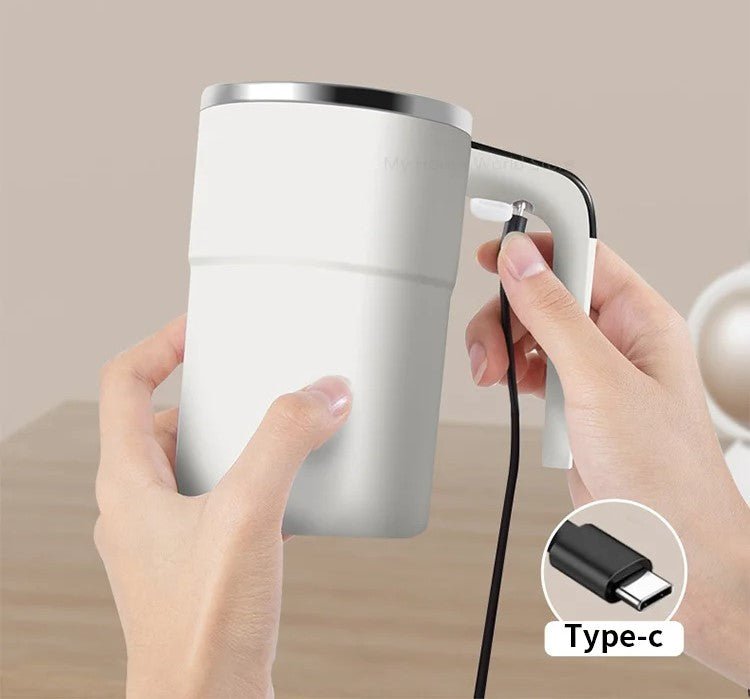 Portable Electric Self-Stirring Mug with LED Temperature Display