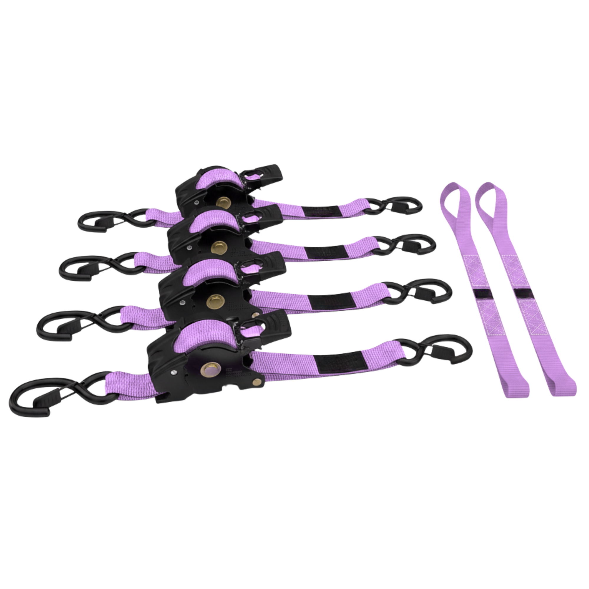 Retractable Ratchet Tie Down Straps 1 in x 10 ft 4-Pack, 1209 lb
