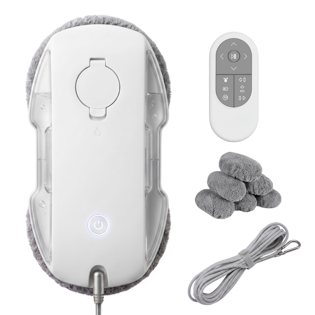 Robot Window Cleaner with 3800Pa Suction, Auto Spray, Edge Detection