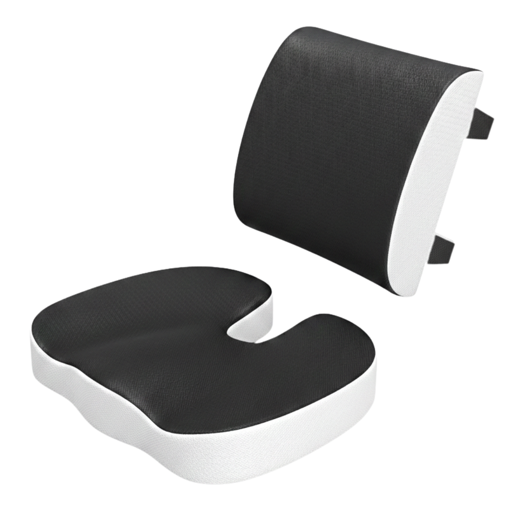 Two-Piece Memory Foam Car Seat Cushion and Back Pad Set for Vehicles