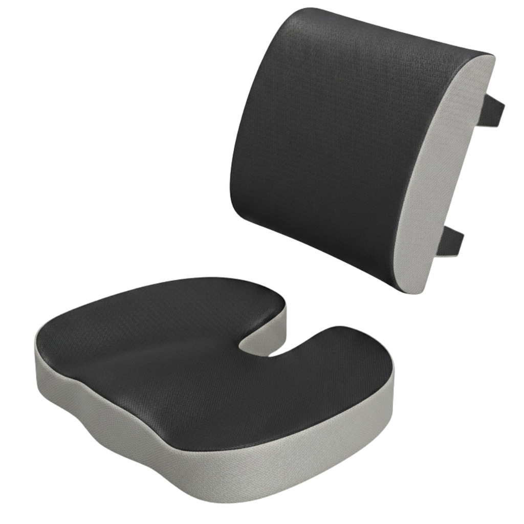 Two-Piece Memory Foam Car Seat Cushion and Back Pad Set for Vehicles