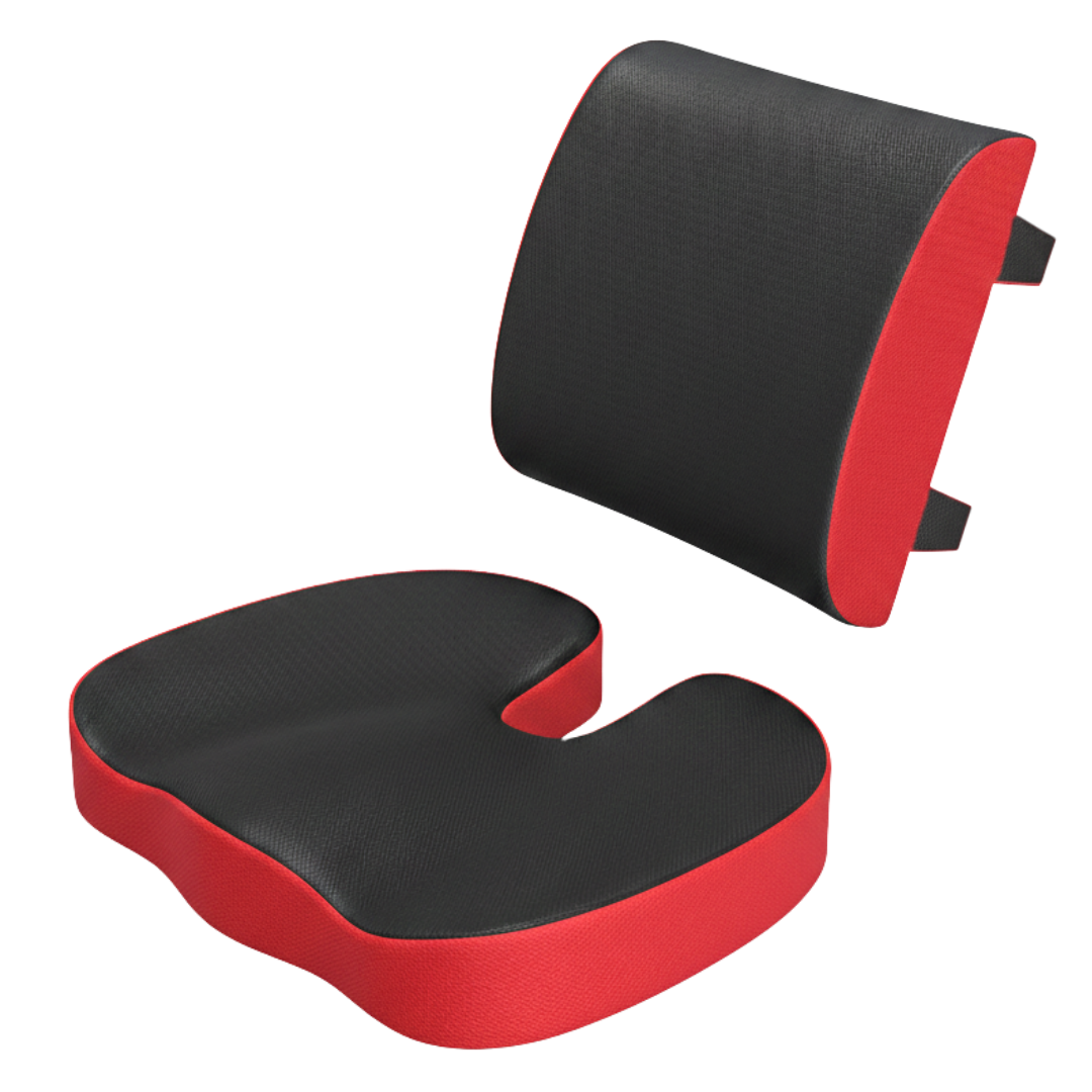 Two-Piece Memory Foam Car Seat Cushion and Back Pad Set for Vehicles