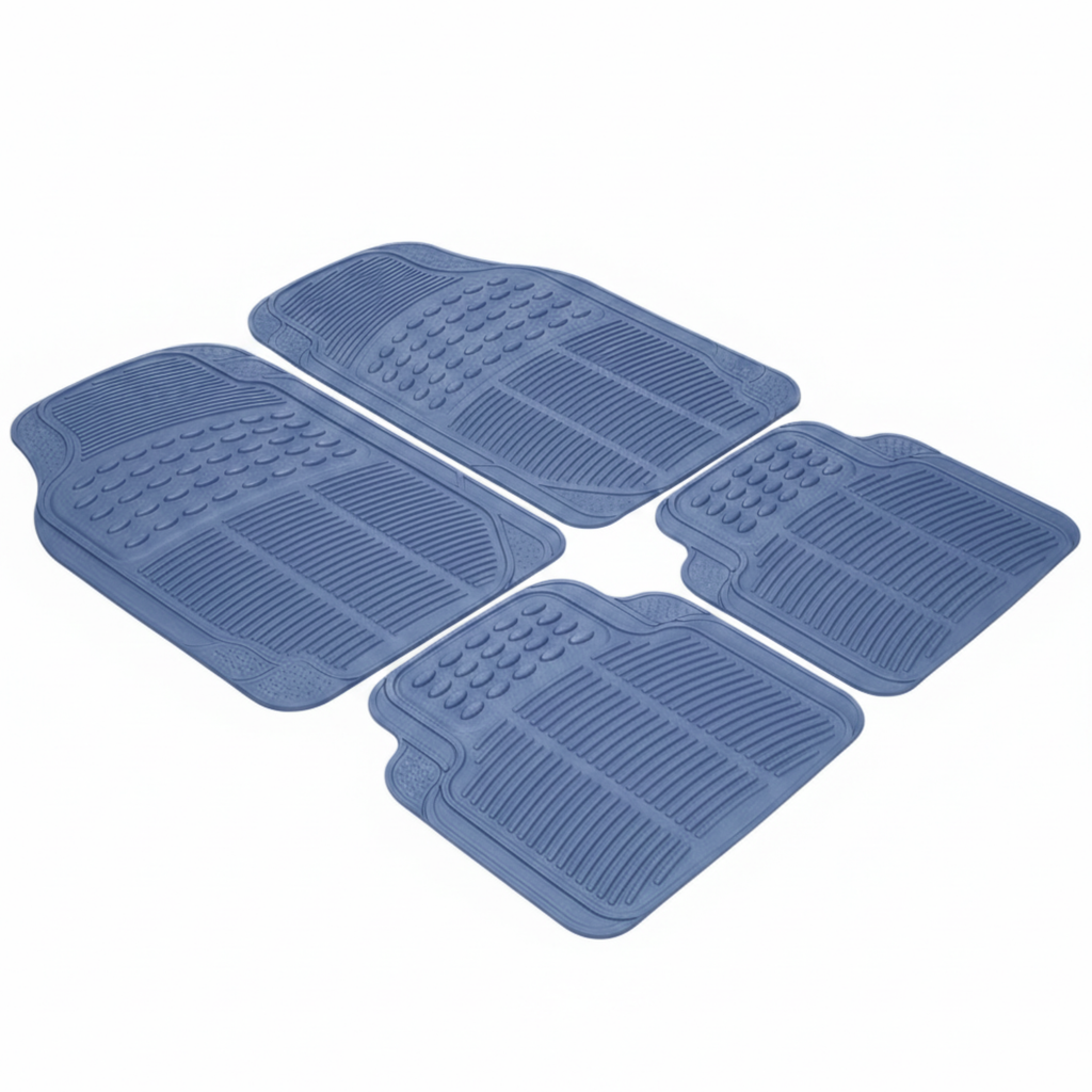 Universal Fit 4-Piece All-Weather Rubber Floor Mats, Front & Rear